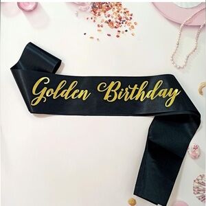 Golden Birthday Sash Black and Gold